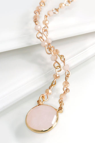 Natural Stone Necklace Rose