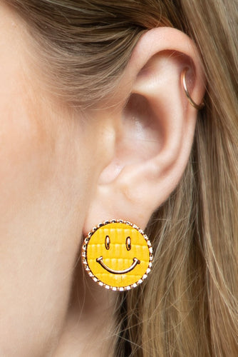 Yellow Smiley Face Stud