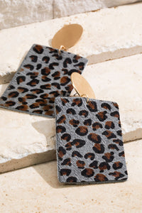 Faux Fur Leopard Earrings