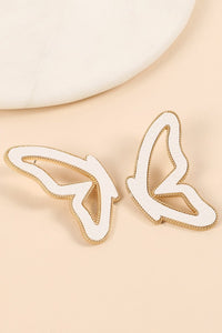 Butterfly Earrings White