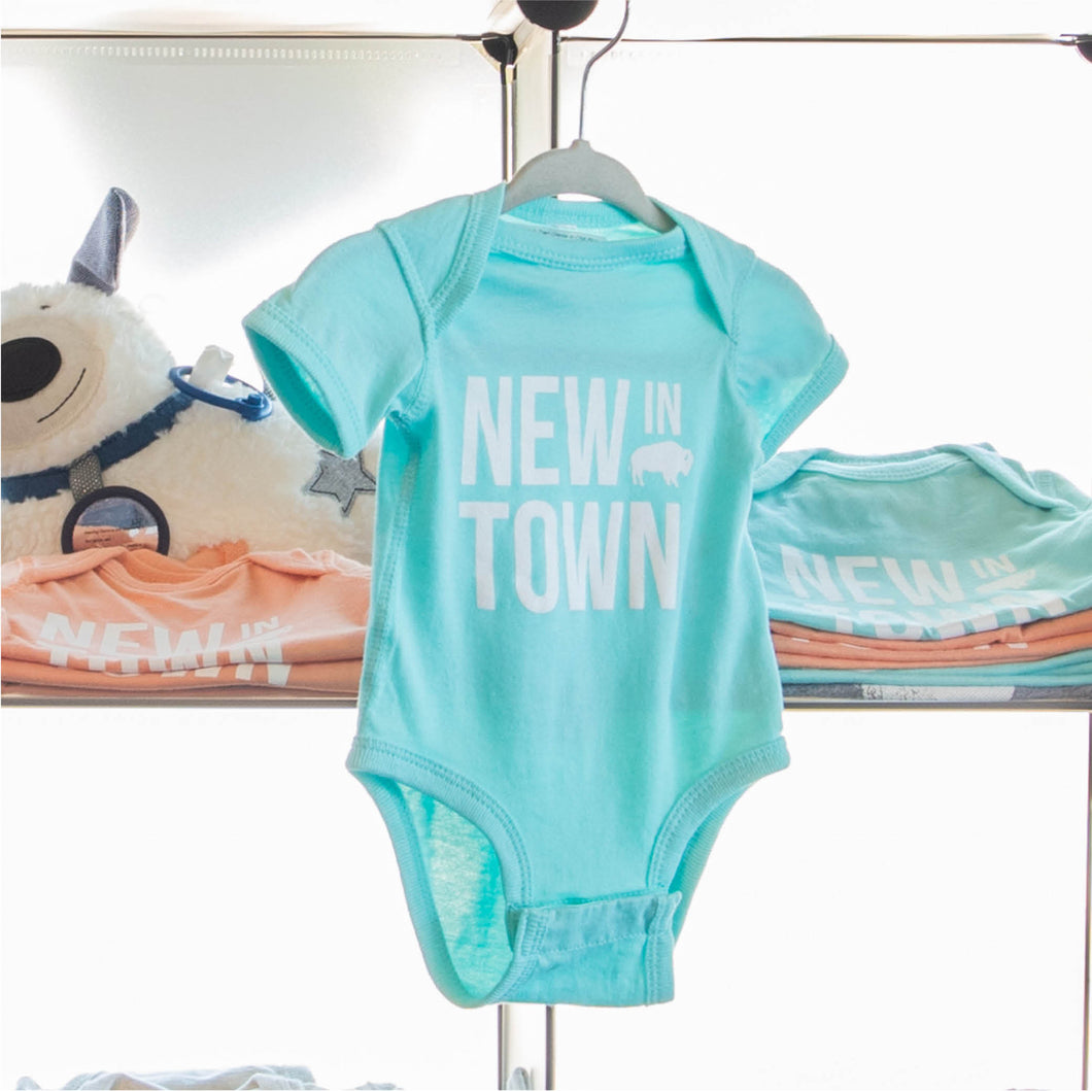 New In Town Onesie in Chill Blue