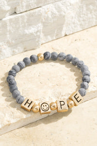Grey Letter Hope Bracelet