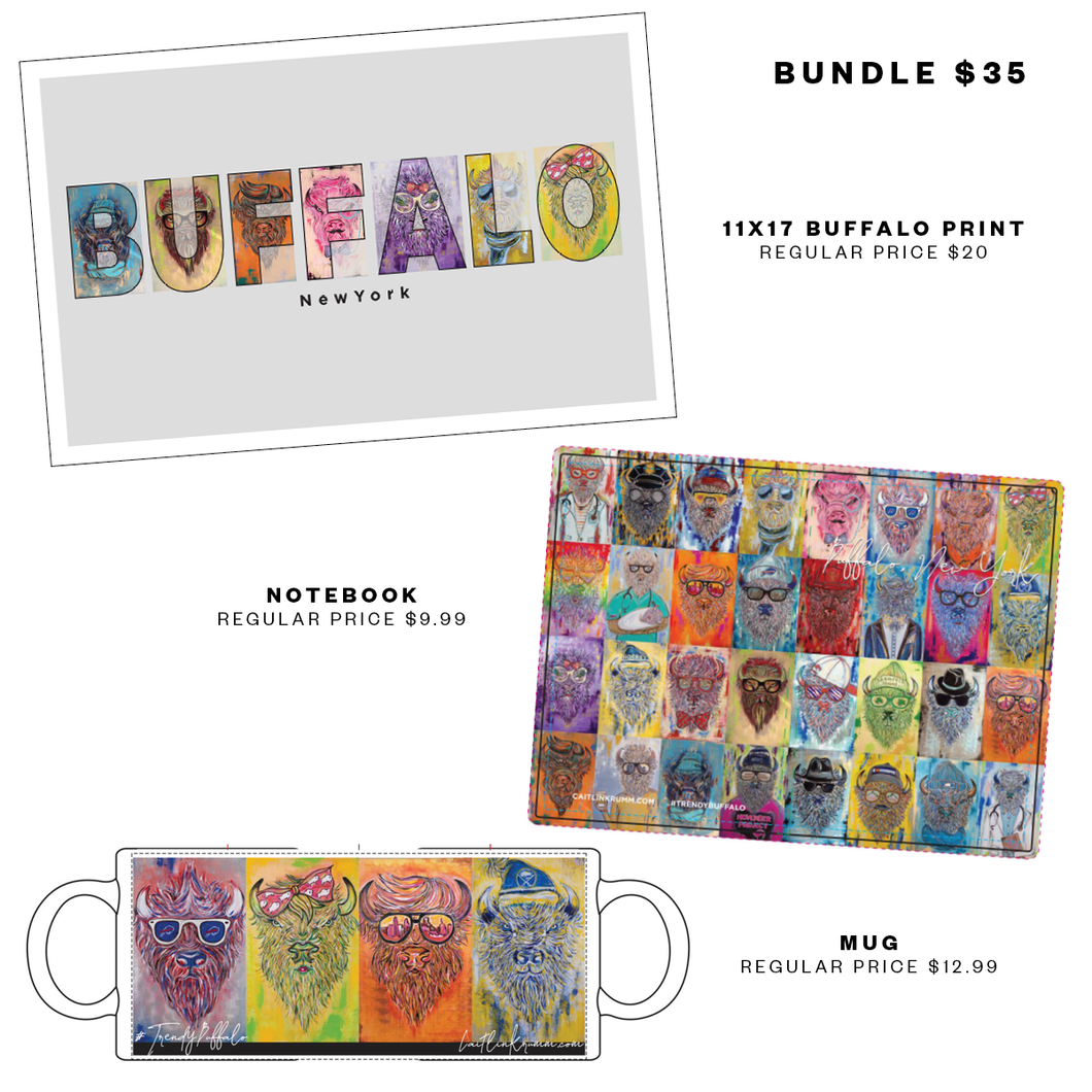 Three Item Trendy Buffalo Gift Bundle