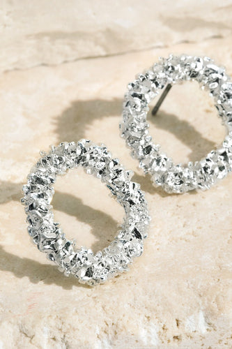 Textured Round Earrings