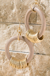 Metal Ring Earrings Blush