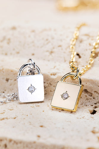 Mini Lock Necklace Gold